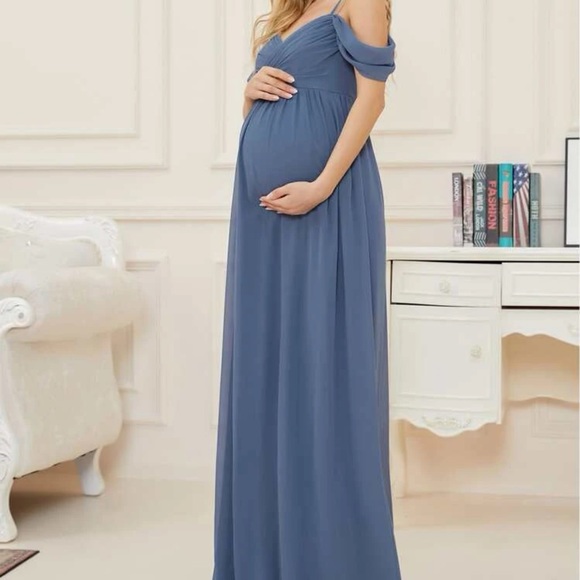 Ever Pretty Cold Shoulder Zip Back Maternity Dress - Picture 4 of 9